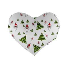 Christmas Santa Claus Decoration Standard 16  Premium Heart Shape Cushions by BangZart