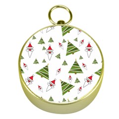 Christmas Santa Claus Decoration Gold Compasses by BangZart