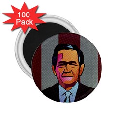 George W Bush Pop Art President Usa 2 25  Magnets (100 Pack)  by BangZart