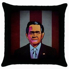 George W Bush Pop Art President Usa Throw Pillow Case (black) by BangZart