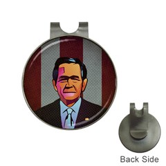 George W Bush Pop Art President Usa Hat Clips With Golf Markers by BangZart