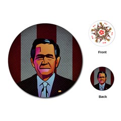 George W Bush Pop Art President Usa Playing Cards (round)  by BangZart