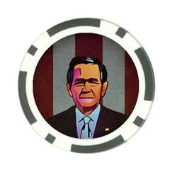 George W Bush Pop Art President Usa Poker Chip Card Guard by BangZart