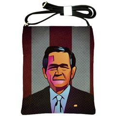 George W Bush Pop Art President Usa Shoulder Sling Bags by BangZart