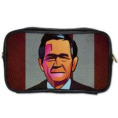 George W Bush Pop Art President Usa Toiletries Bags 2-side by BangZart