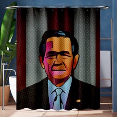 George W Bush Pop Art President Usa Shower Curtain 60  X 72  (medium)  by BangZart