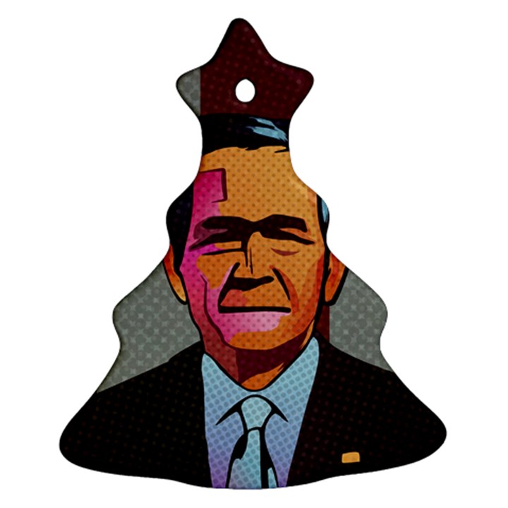 George W Bush Pop Art President Usa Christmas Tree Ornament (Two Sides)