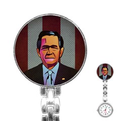 George W Bush Pop Art President Usa Stainless Steel Nurses Watch by BangZart