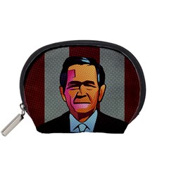 George W Bush Pop Art President Usa Accessory Pouches (small)  by BangZart