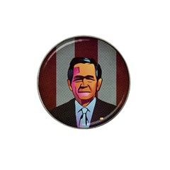 George W Bush Pop Art President Usa Hat Clip Ball Marker by BangZart