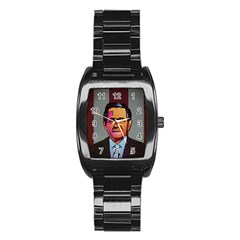 George W Bush Pop Art President Usa Stainless Steel Barrel Watch by BangZart