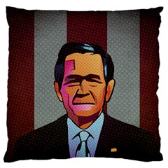 George W Bush Pop Art President Usa Large Flano Cushion Case (two Sides) by BangZart