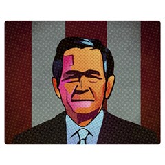 George W Bush Pop Art President Usa Double Sided Flano Blanket (medium)  by BangZart