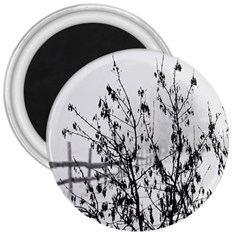 Snow Winter Cold Landscape Fence 3  Magnets by BangZart