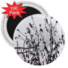 Snow Winter Cold Landscape Fence 3  Magnets (100 Pack) by BangZart