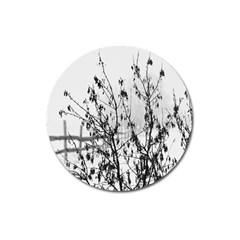 Snow Winter Cold Landscape Fence Magnet 3  (round)