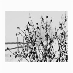 Snow Winter Cold Landscape Fence Small Glasses Cloth by BangZart