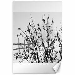 Snow Winter Cold Landscape Fence Canvas 20  X 30   by BangZart