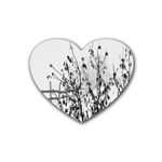 Snow Winter Cold Landscape Fence Heart Coaster (4 pack)  Front