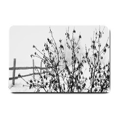 Snow Winter Cold Landscape Fence Small Doormat  by BangZart