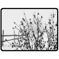 Snow Winter Cold Landscape Fence Double Sided Fleece Blanket (large)  by BangZart