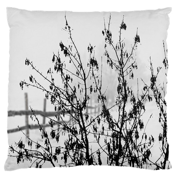 Snow Winter Cold Landscape Fence Large Flano Cushion Case (One Side)