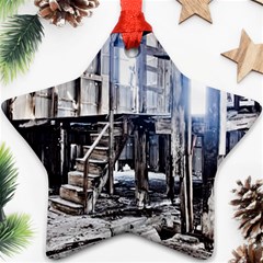 House Old Shed Decay Manufacture Ornament (star) by BangZart