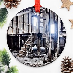 House Old Shed Decay Manufacture Round Ornament (two Sides) by BangZart