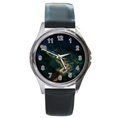 Commercial Street Night View Round Metal Watch by BangZart