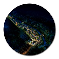 Commercial Street Night View Round Mousepads by BangZart