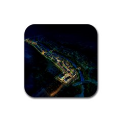 Commercial Street Night View Rubber Coaster (square)  by BangZart