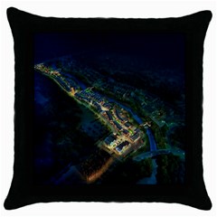 Commercial Street Night View Throw Pillow Case (black) by BangZart