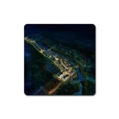 Commercial Street Night View Square Magnet by BangZart