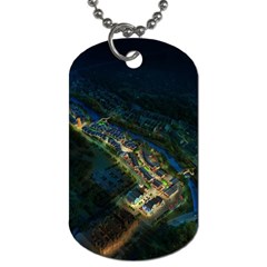 Commercial Street Night View Dog Tag (two Sides) by BangZart