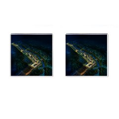 Commercial Street Night View Cufflinks (square) by BangZart