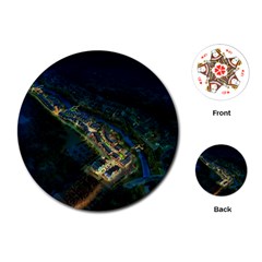 Commercial Street Night View Playing Cards (round)  by BangZart