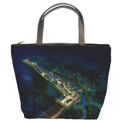 Commercial Street Night View Bucket Bags by BangZart