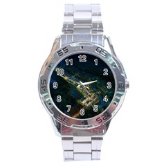 Commercial Street Night View Stainless Steel Analogue Watch by BangZart