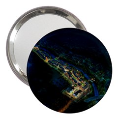 Commercial Street Night View 3  Handbag Mirrors by BangZart