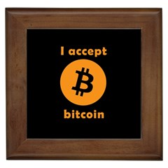 I Accept Bitcoin Framed Tiles by Valentinaart