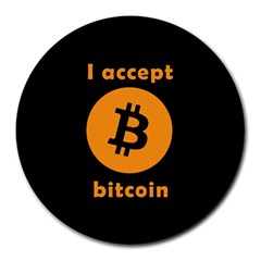 I Accept Bitcoin Round Mousepads by Valentinaart