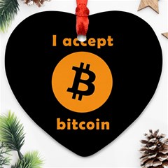 I Accept Bitcoin Ornament (heart) by Valentinaart