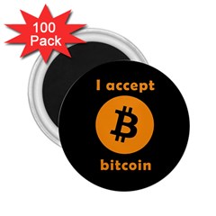 I Accept Bitcoin 2 25  Magnets (100 Pack)  by Valentinaart