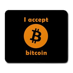 I Accept Bitcoin Large Mousepads by Valentinaart