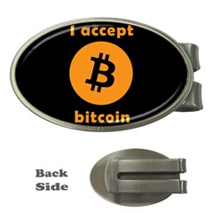 I Accept Bitcoin Money Clips (oval)  by Valentinaart