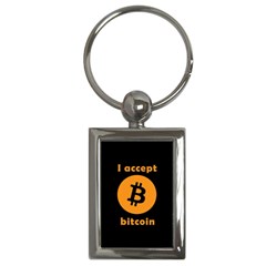 I Accept Bitcoin Key Chains (rectangle)  by Valentinaart