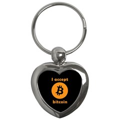 I Accept Bitcoin Key Chains (heart)  by Valentinaart