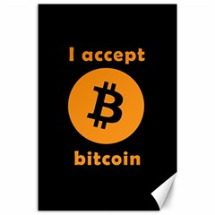 I Accept Bitcoin Canvas 24  X 36  by Valentinaart