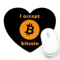 I Accept Bitcoin Heart Mousepads by Valentinaart