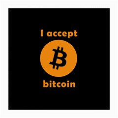 I Accept Bitcoin Medium Glasses Cloth by Valentinaart